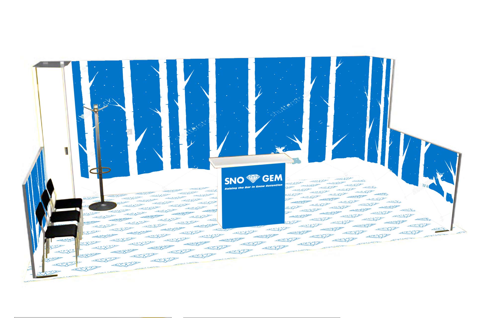 Sno Gem Trade Show Booth - Concept 1