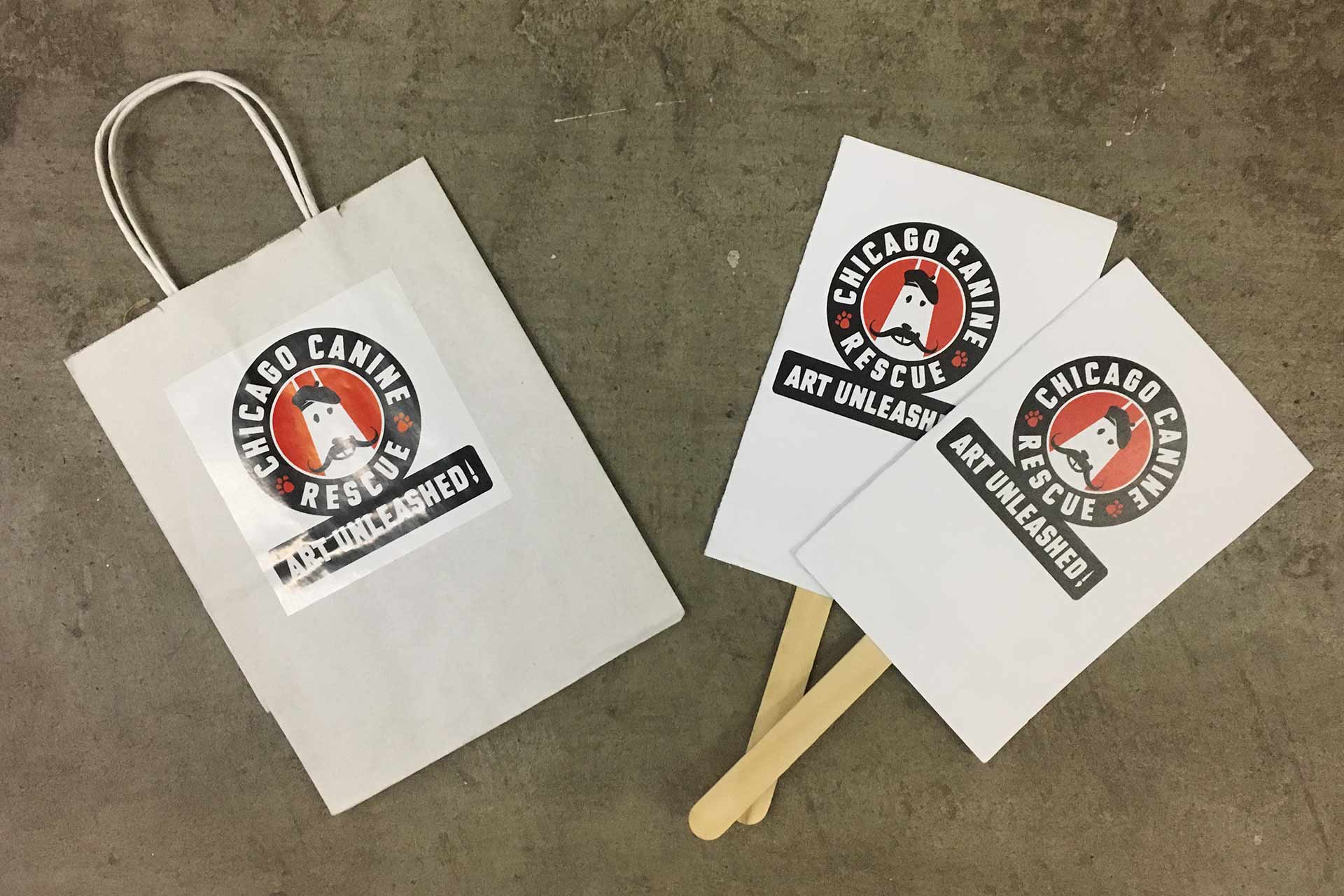 Art Unleashed! Bag and Bidding Paddles